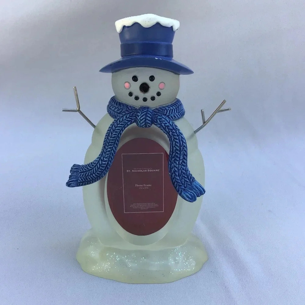 The Home Collection by St. Nicholas Square Snowman Glass Picture Frame